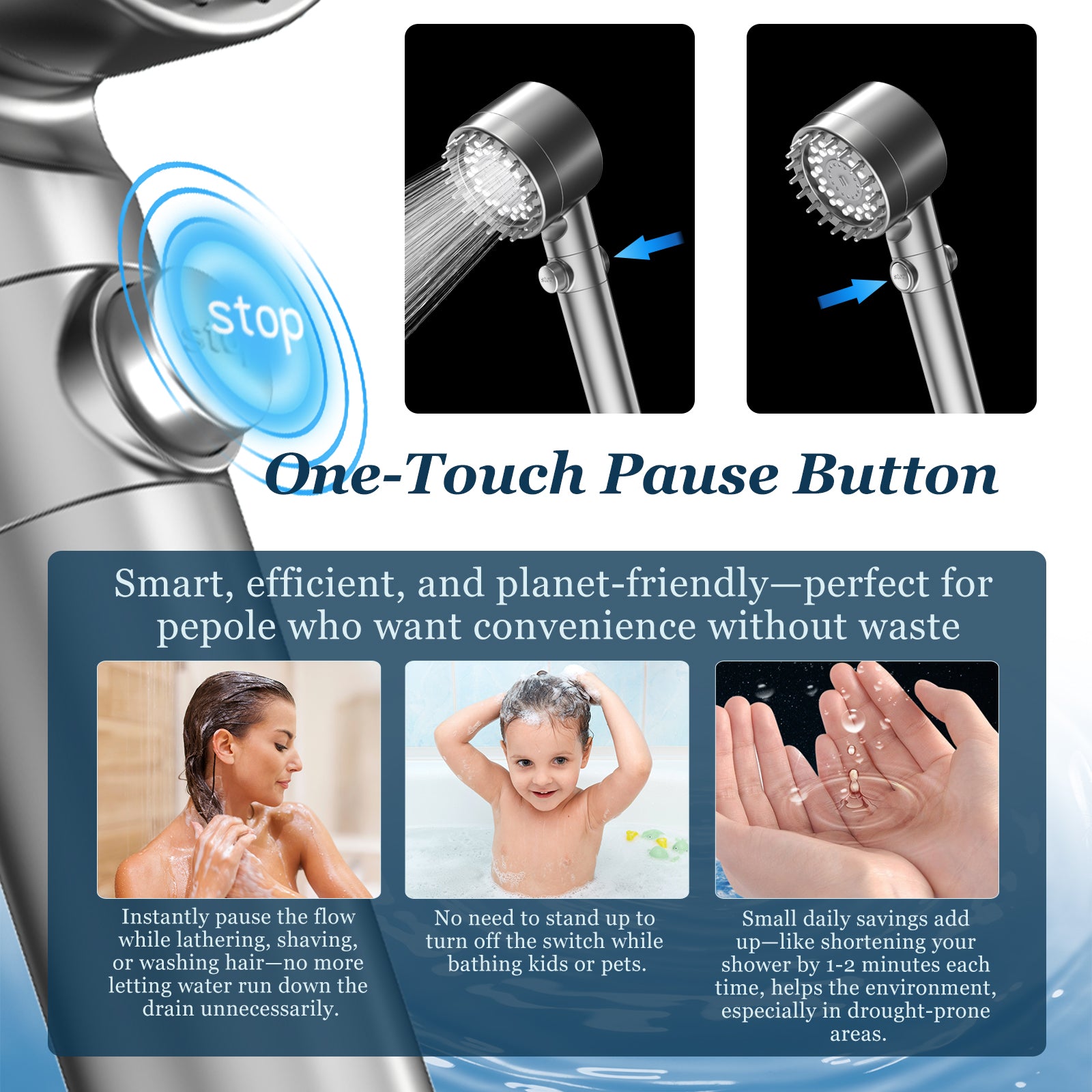 New Upgrade FEELSO DY5 Massage Handheld Filter Showerhead